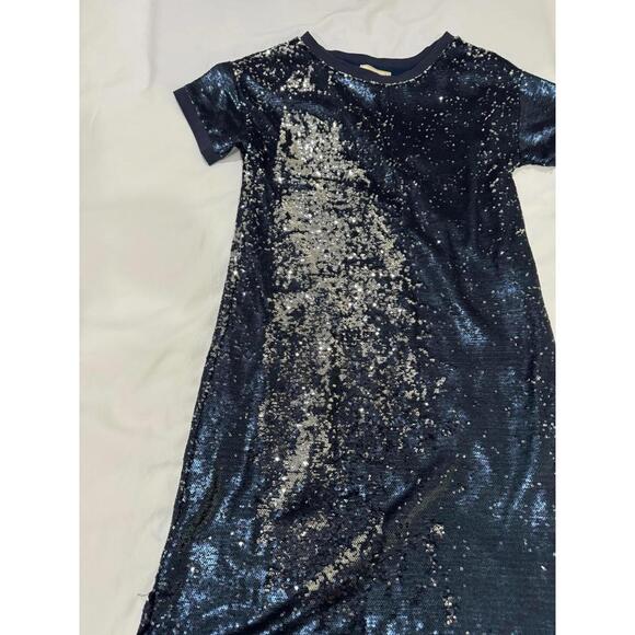 NWT Anthropologie Moulinette Soeurs Blue Silver Sequin Short Mini Dress Size XS - Picture 4 of 9